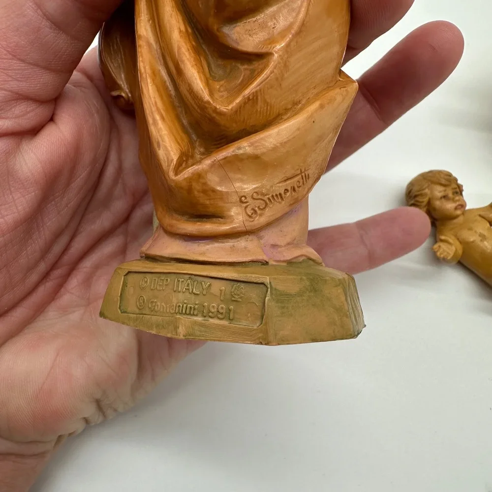 Vintage 1991 Fontanini Depose Italy Nativity Holy Family 4 Piece Set Signed